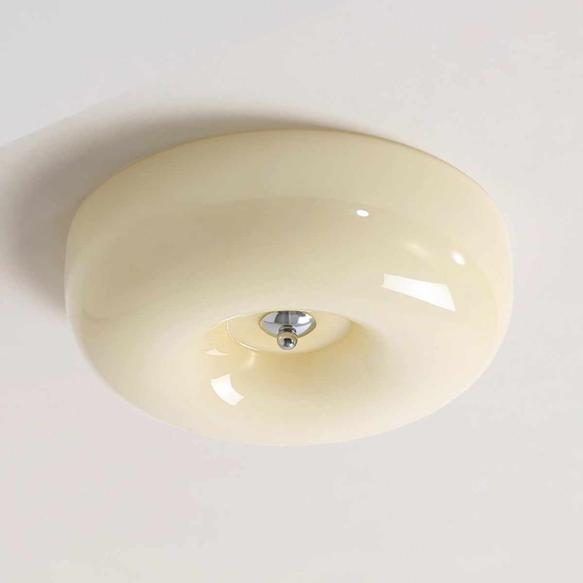 Velisiel kroonluchter van glas Cream Pudding met mondblaasglas