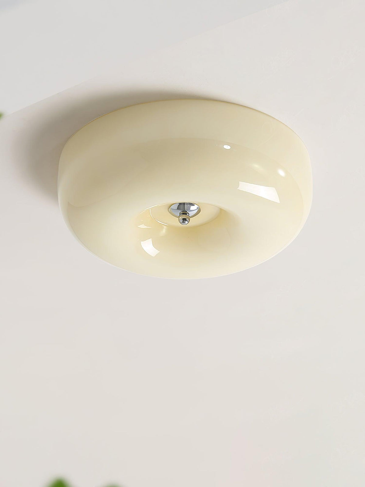 Velisiel kroonluchter van glas Cream Pudding met mondblaasglas