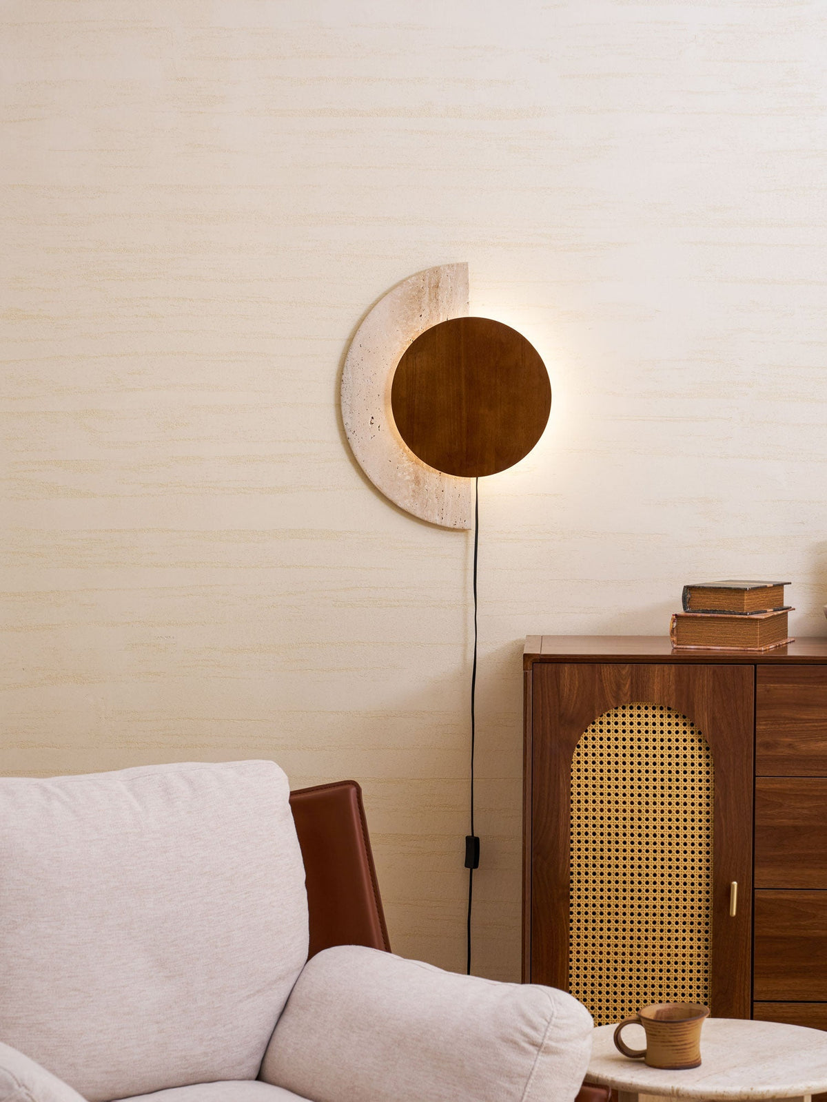 Crescent Halo wandlamp met stekker