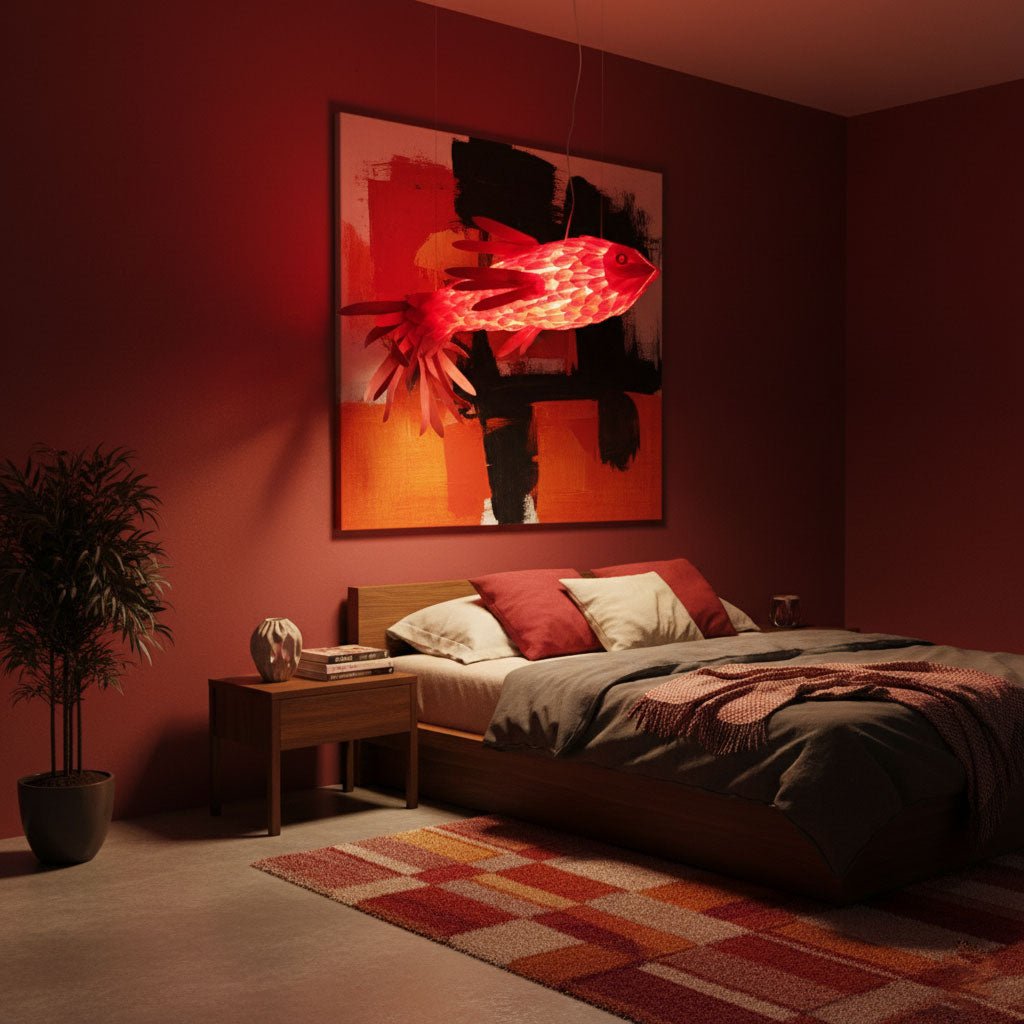 Aureline Crimson Swirl Koi kroonluchter