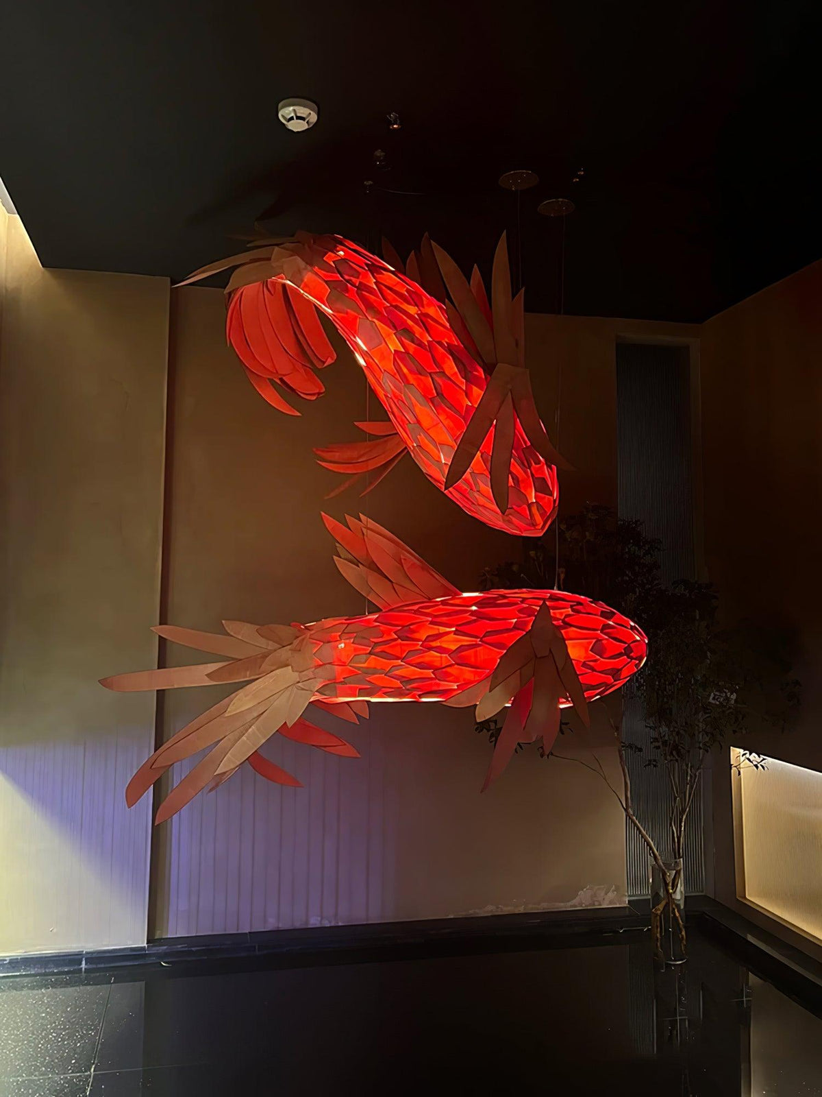 Aureline Crimson Swirl Koi kroonluchter