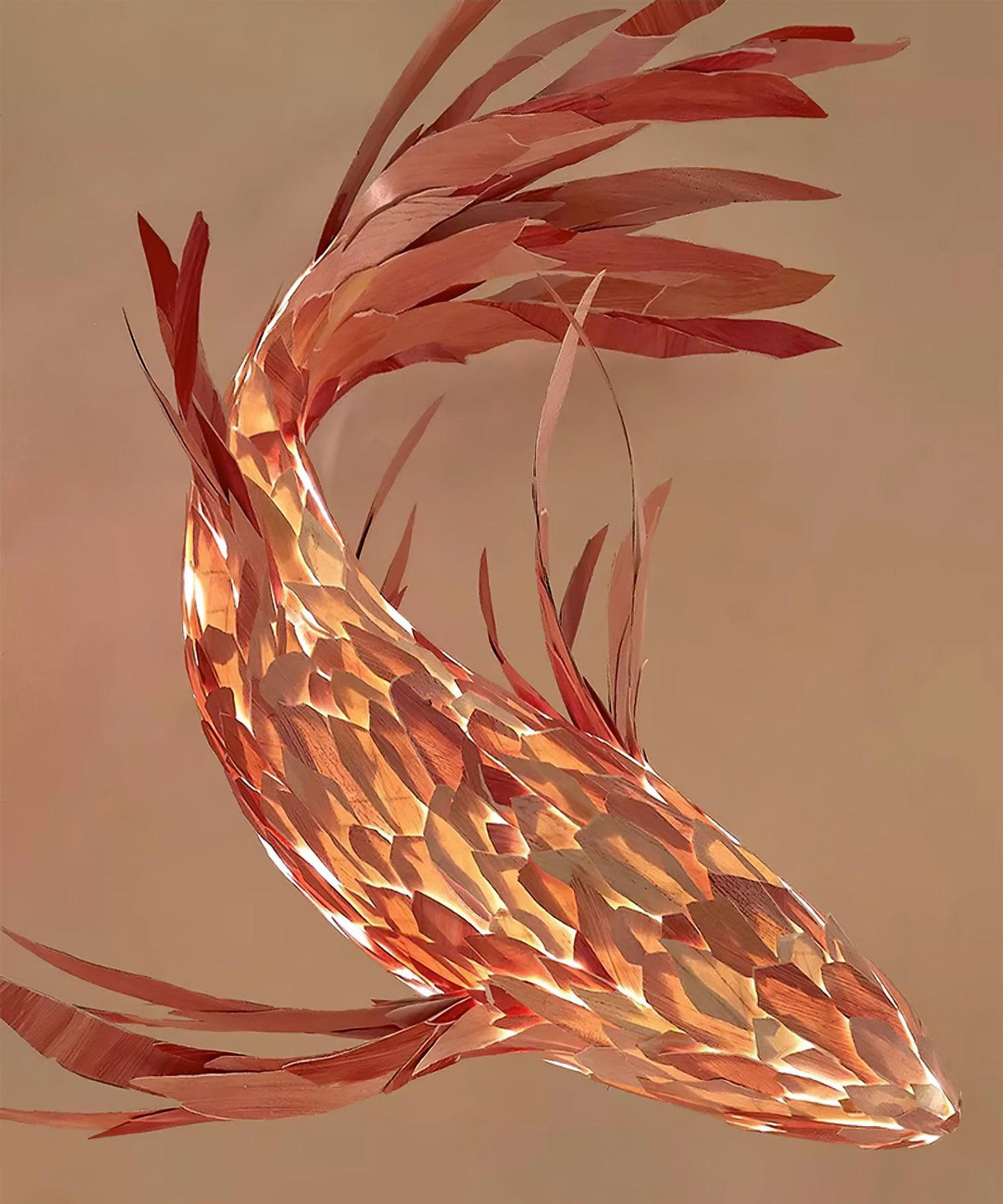 Aureline Crimson Swirl Koi kroonluchter