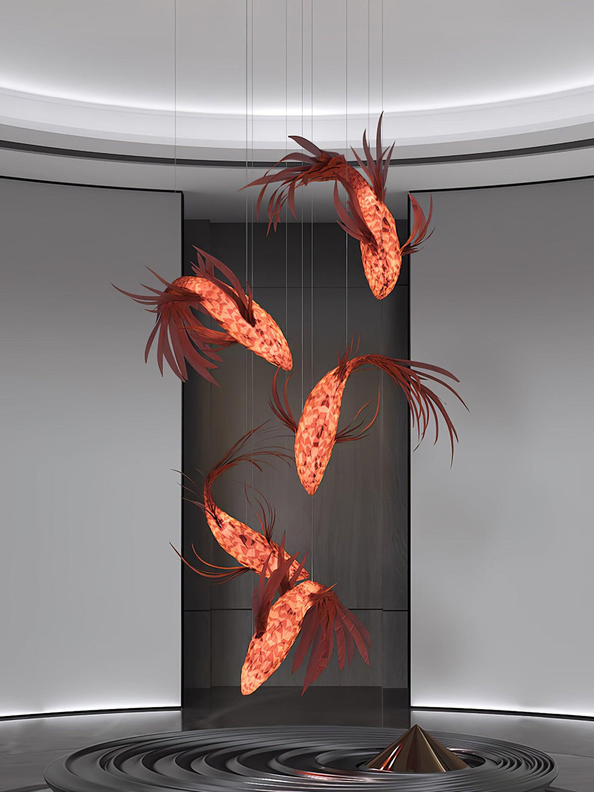 Aureline Crimson Swirl Koi kroonluchter