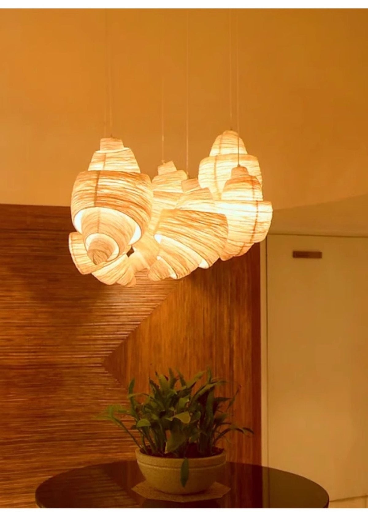 Croissant hanglamp van stof