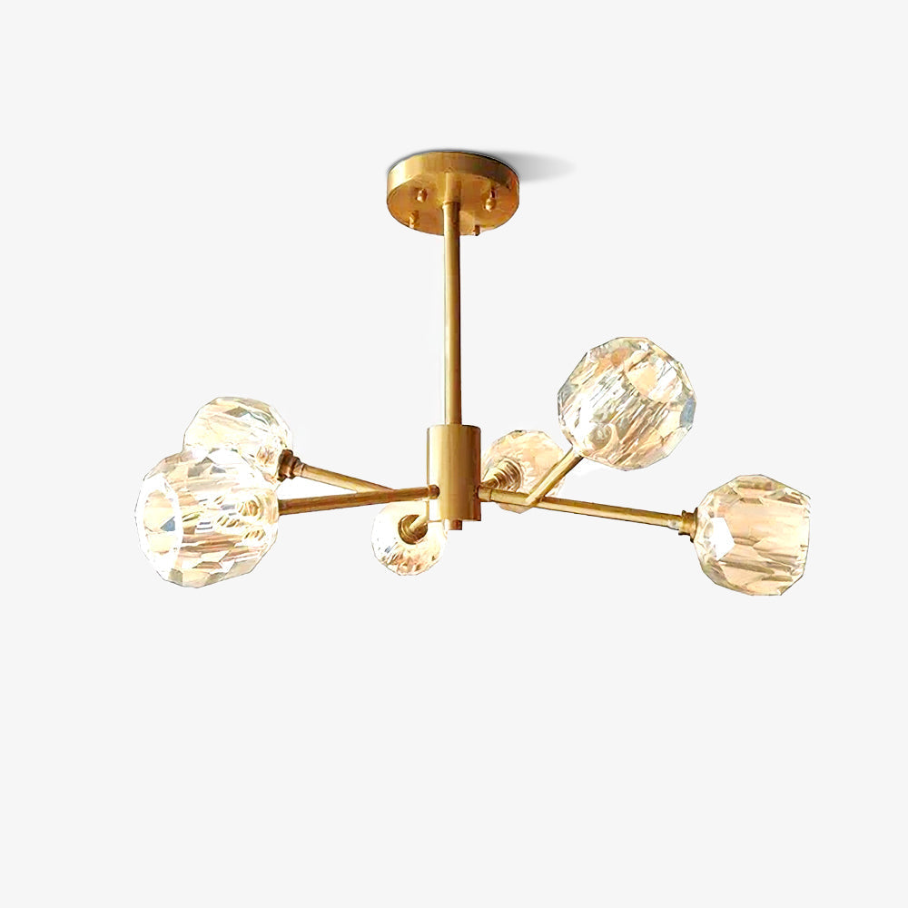 Thalyn hanglamp met kristallen bollen in messing