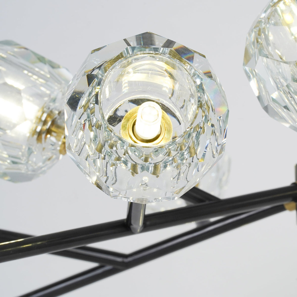 Thalyn hanglamp met kristallen bollen in messing