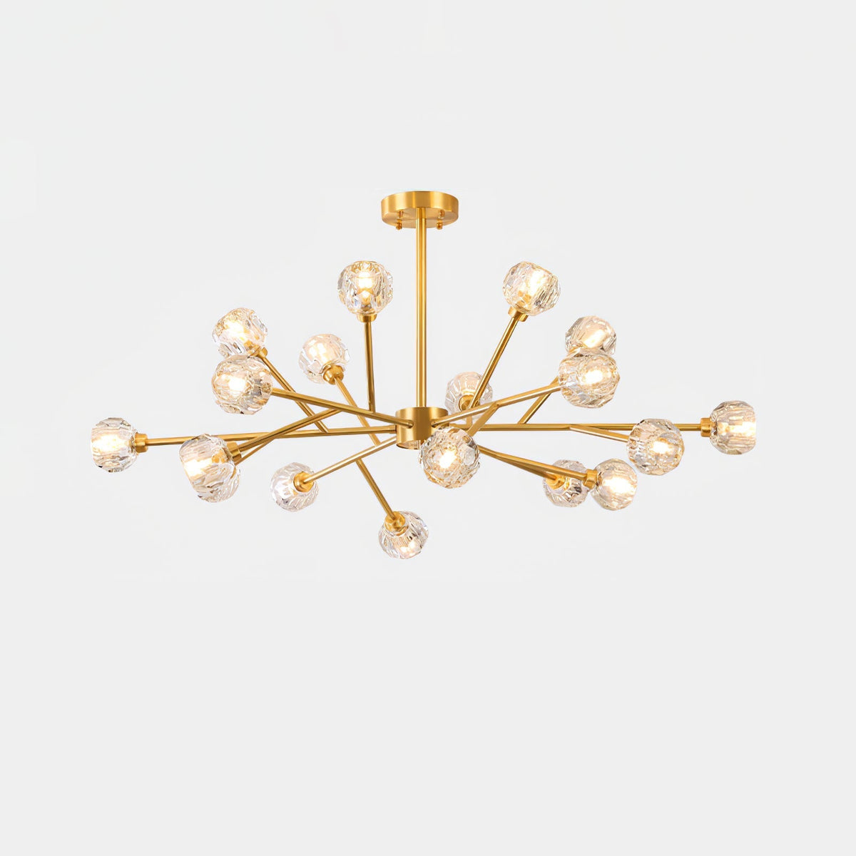 Thalyn hanglamp met kristallen bollen in messing