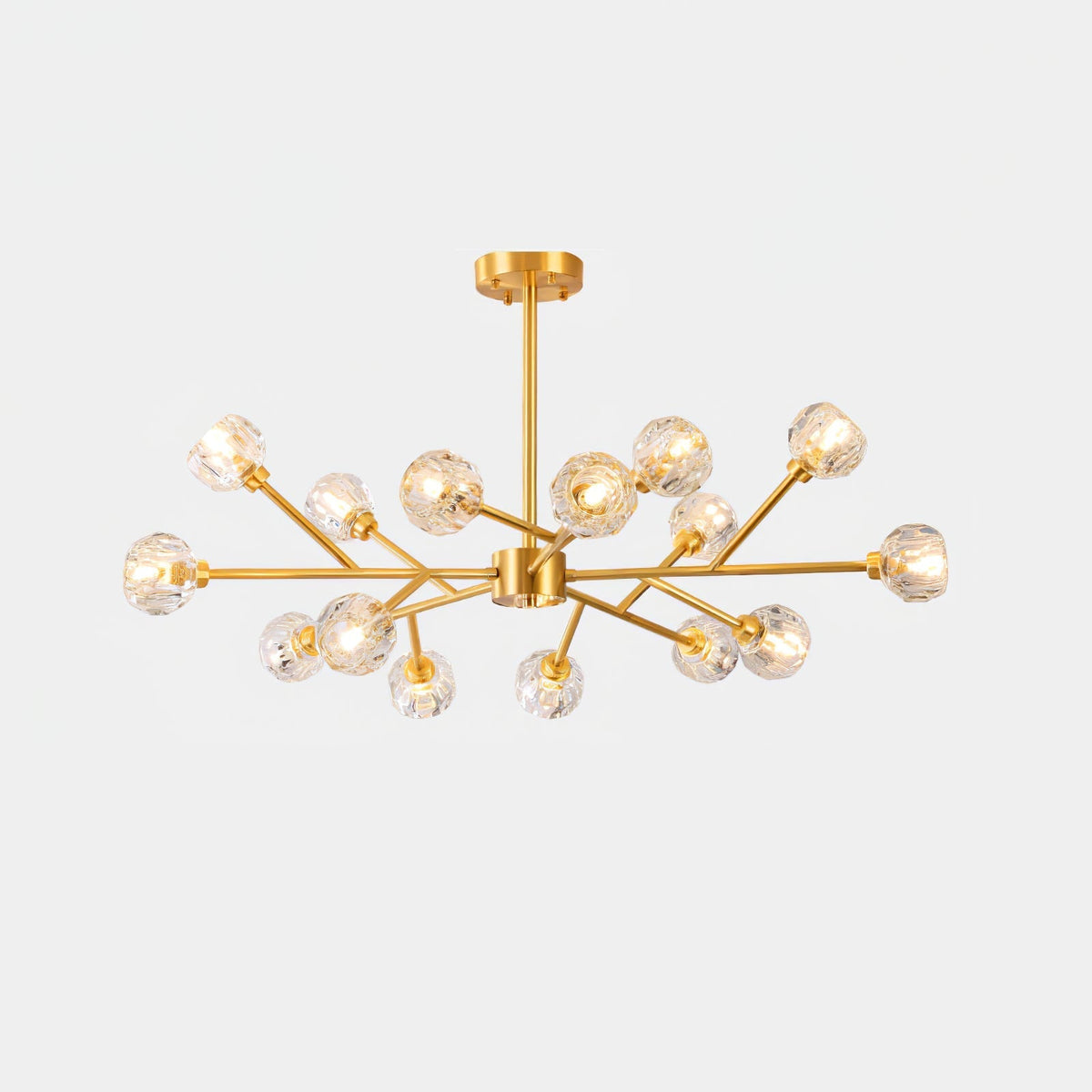 Thalyn hanglamp met kristallen bollen in messing