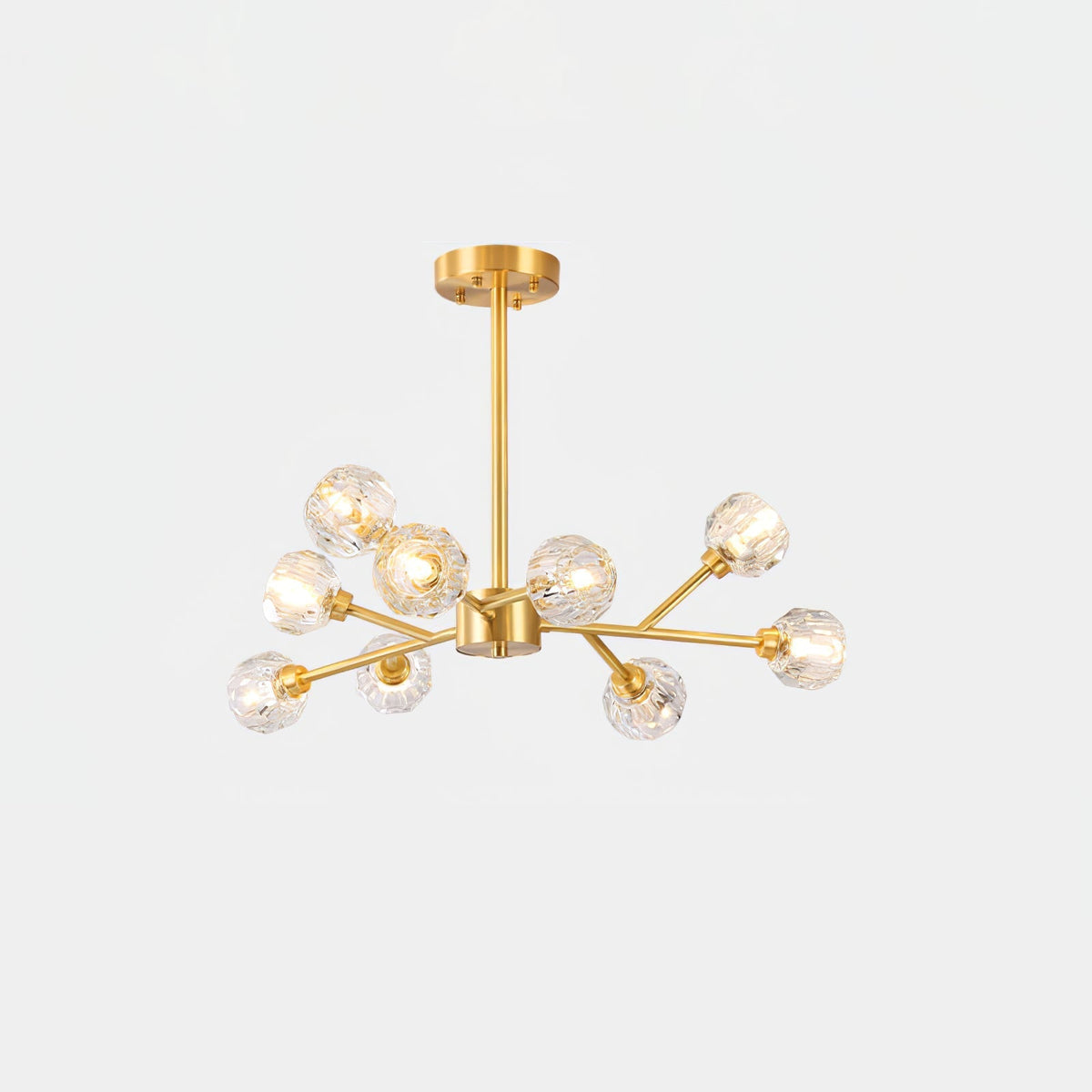 Thalyn hanglamp met kristallen bollen in messing