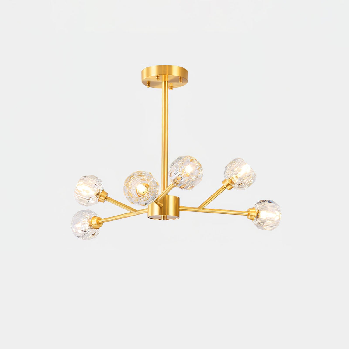 Thalyn hanglamp met kristallen bollen in messing