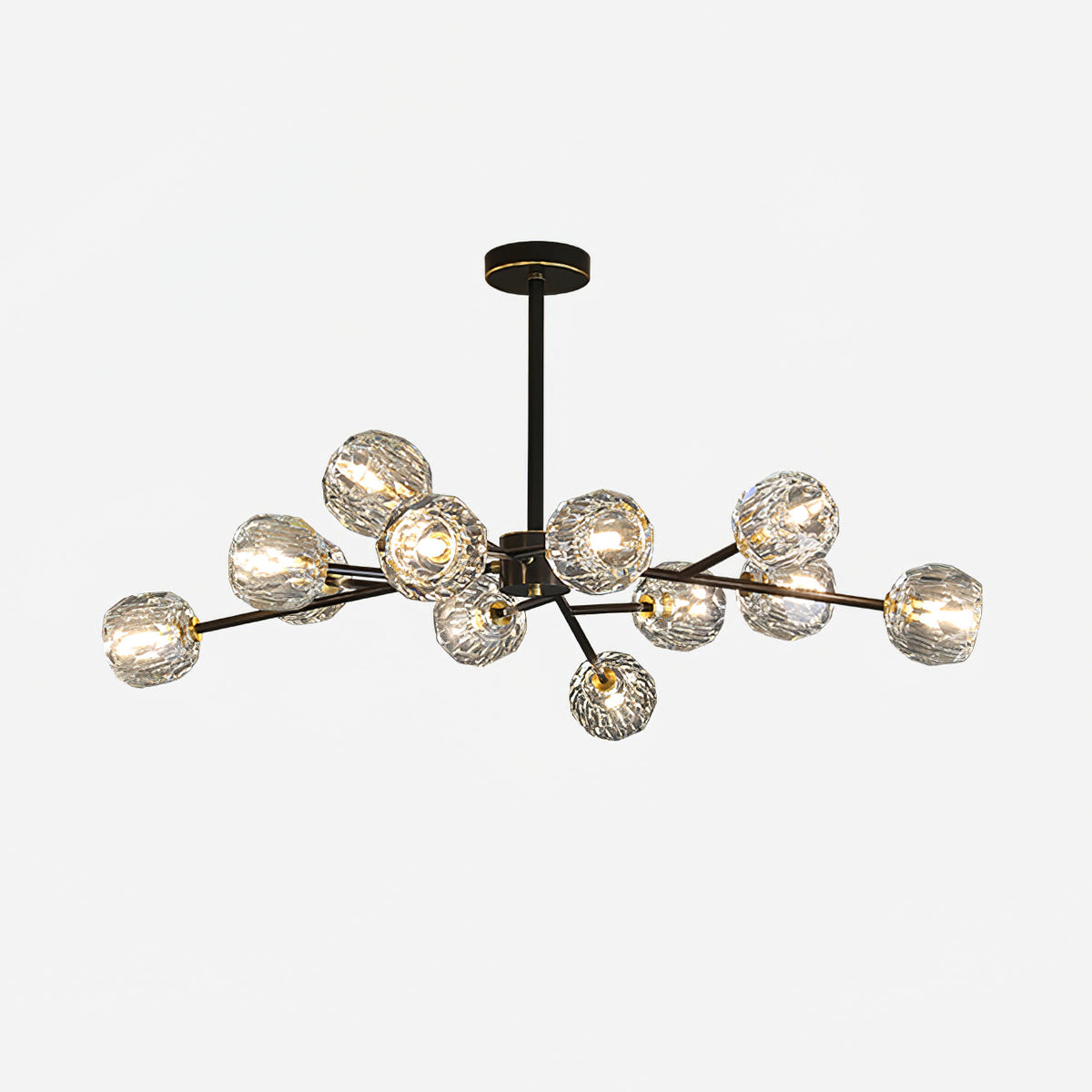 Thalyn hanglamp met kristallen bollen in messing