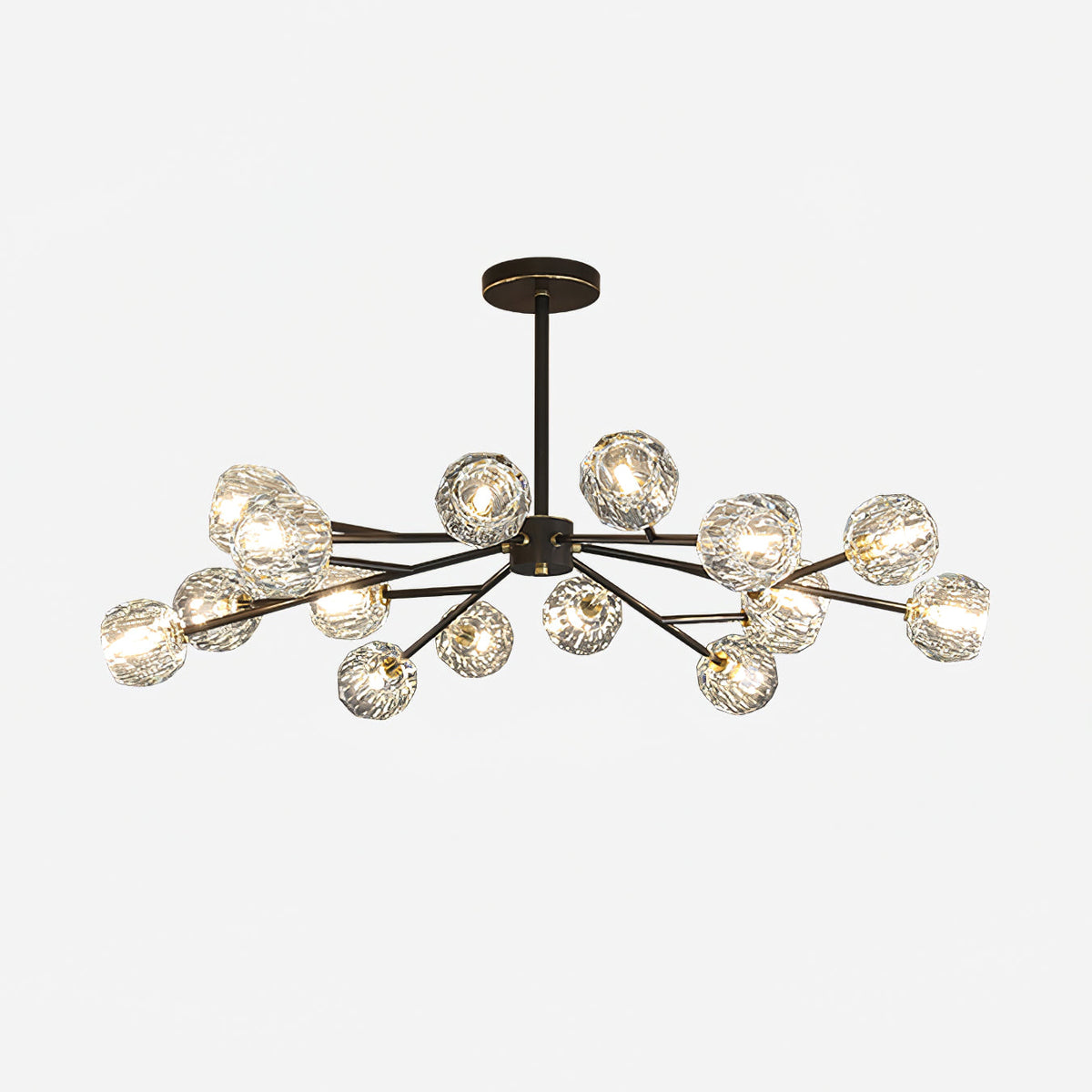 Thalyn hanglamp met kristallen bollen in messing