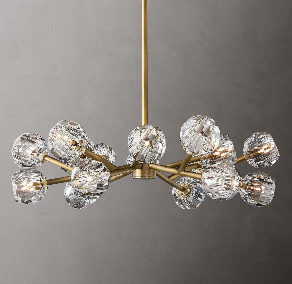 Thalyn hanglamp met kristallen bollen in messing