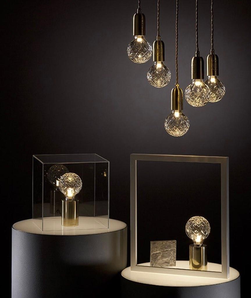 Lyrician messing glazen industriële tafellamp
