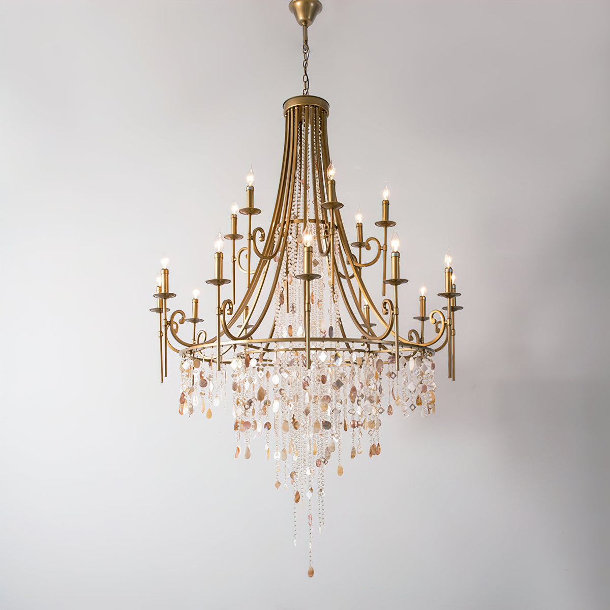 Sorvexa kroonluchter luxe schelp kristal retro