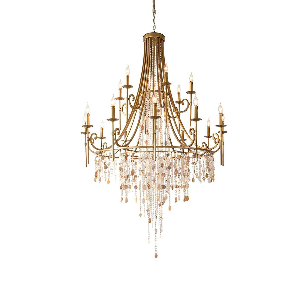 Sorvexa kroonluchter luxe schelp kristal retro