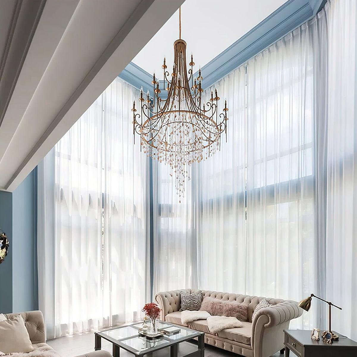 Sorvexa kroonluchter luxe schelp kristal retro