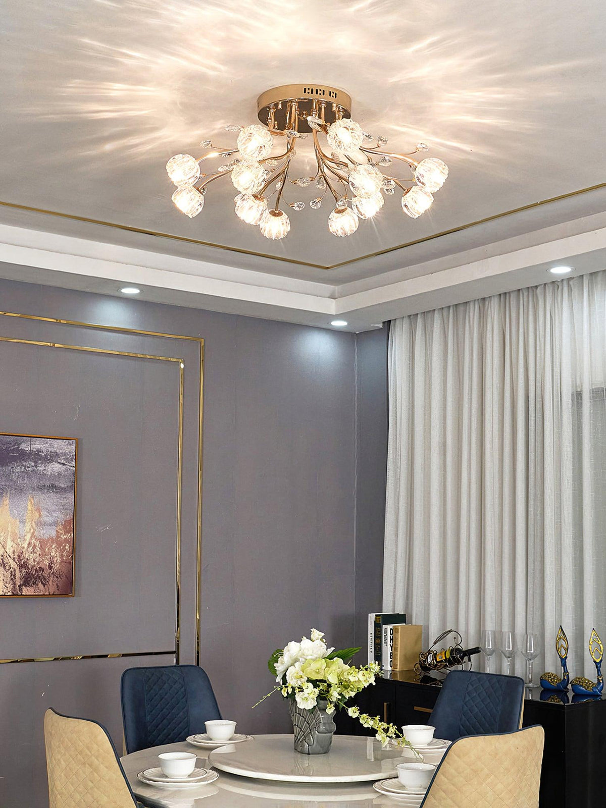 Elyinira Postmodern Luxe Bloem Kristal plafondlamp