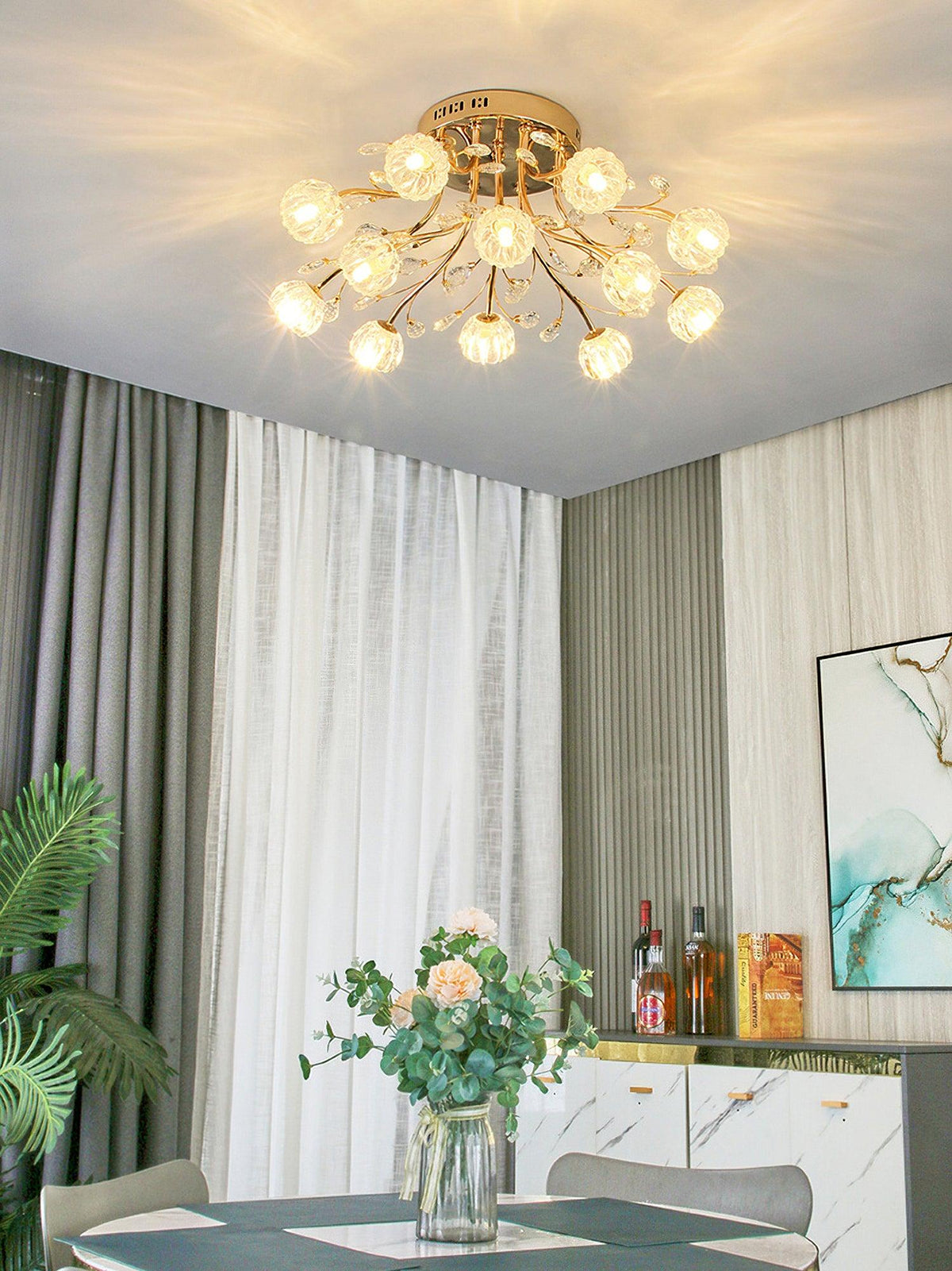 Elyinira Postmodern Luxe Bloem Kristal plafondlamp