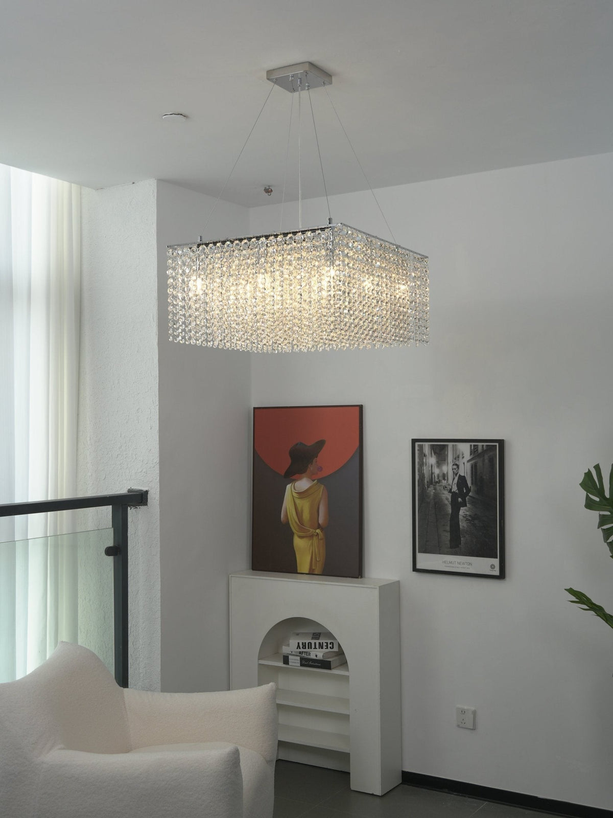 Vantess kristallen kroonluchter met zilveren kabel