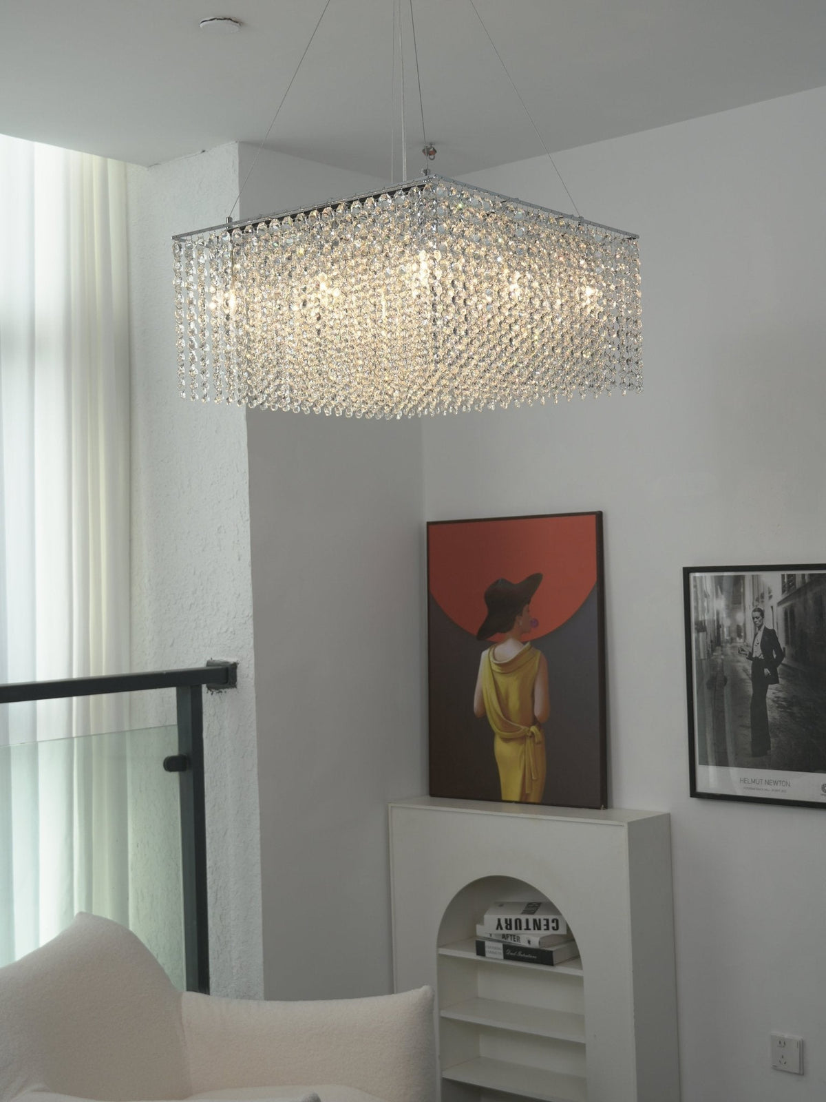 Vantess kristallen kroonluchter met zilveren kabel