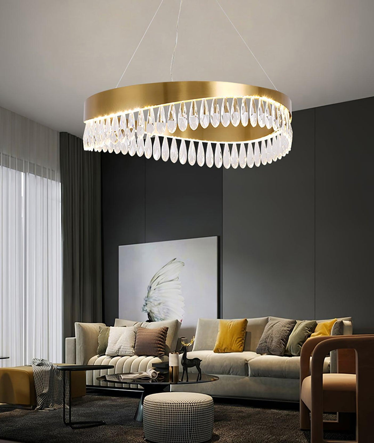 Cana Kroonluchter Kristalring LED Polished