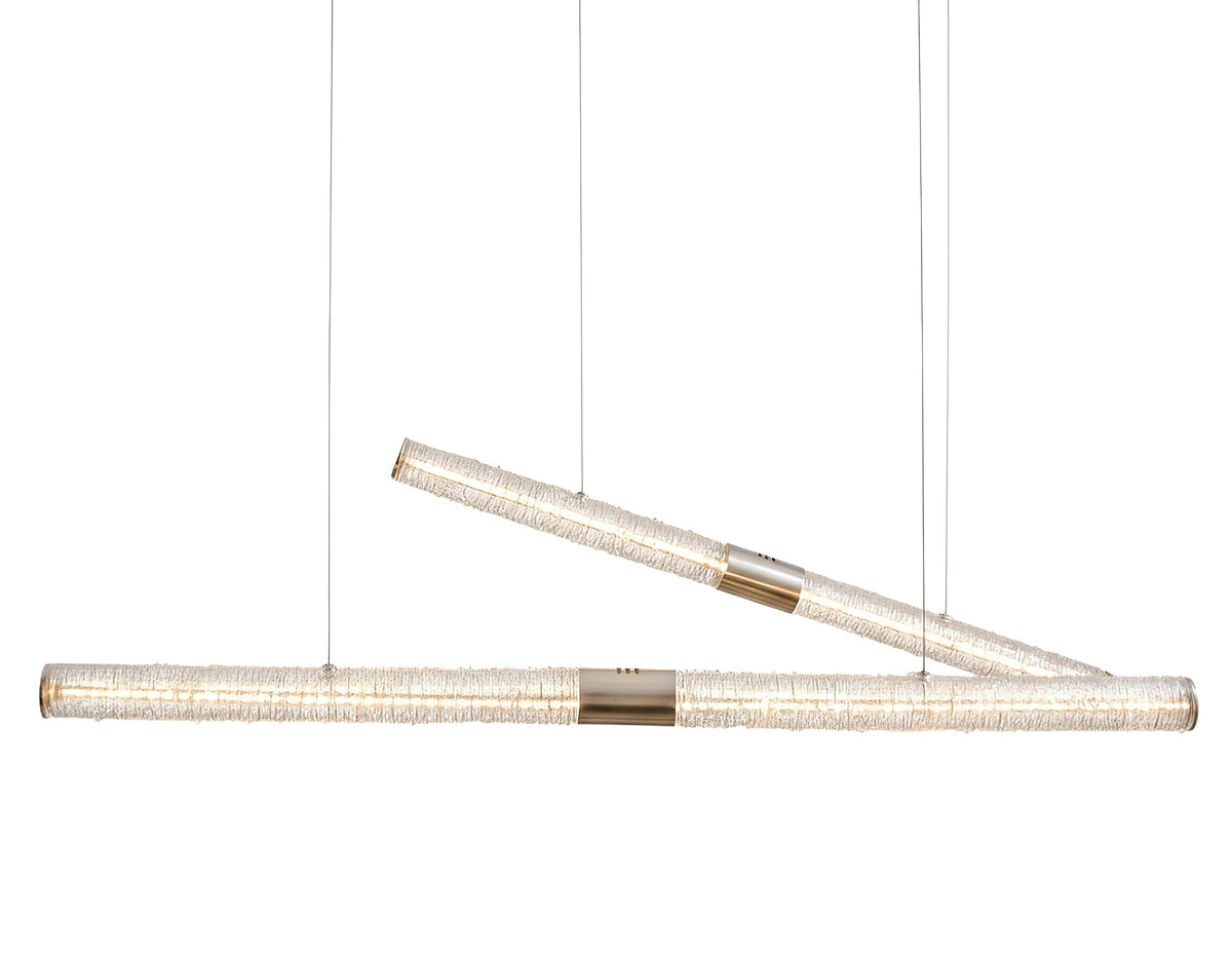 Luxelielle kristal Stream Linear hanglamp met kristallen buis