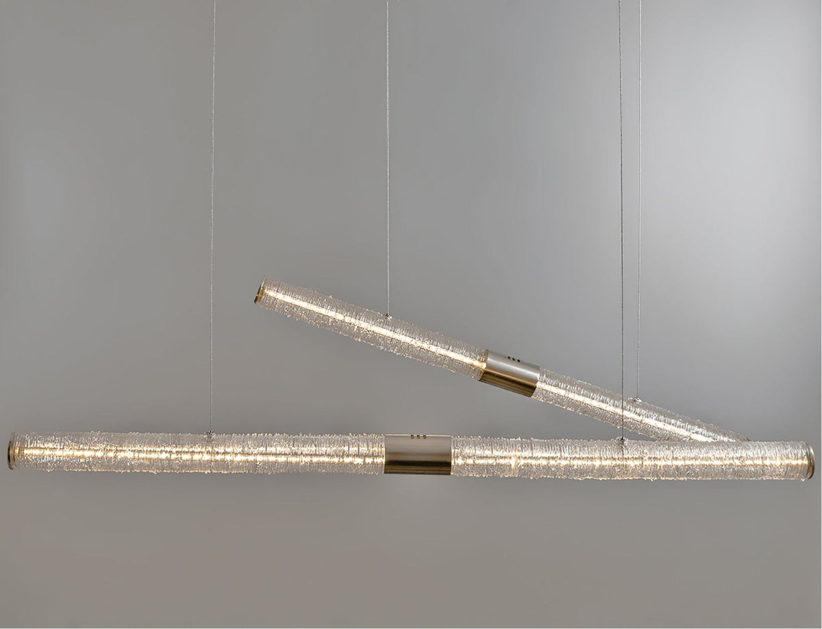 Luxelielle kristal Stream Linear hanglamp met kristallen buis