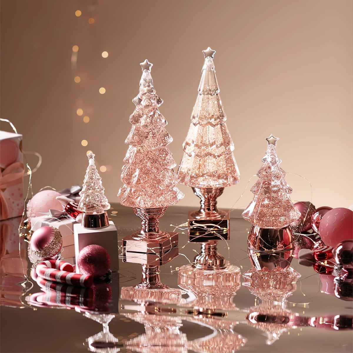 Kristallen kerstboom-tafellamp (ingebouwde accu)
