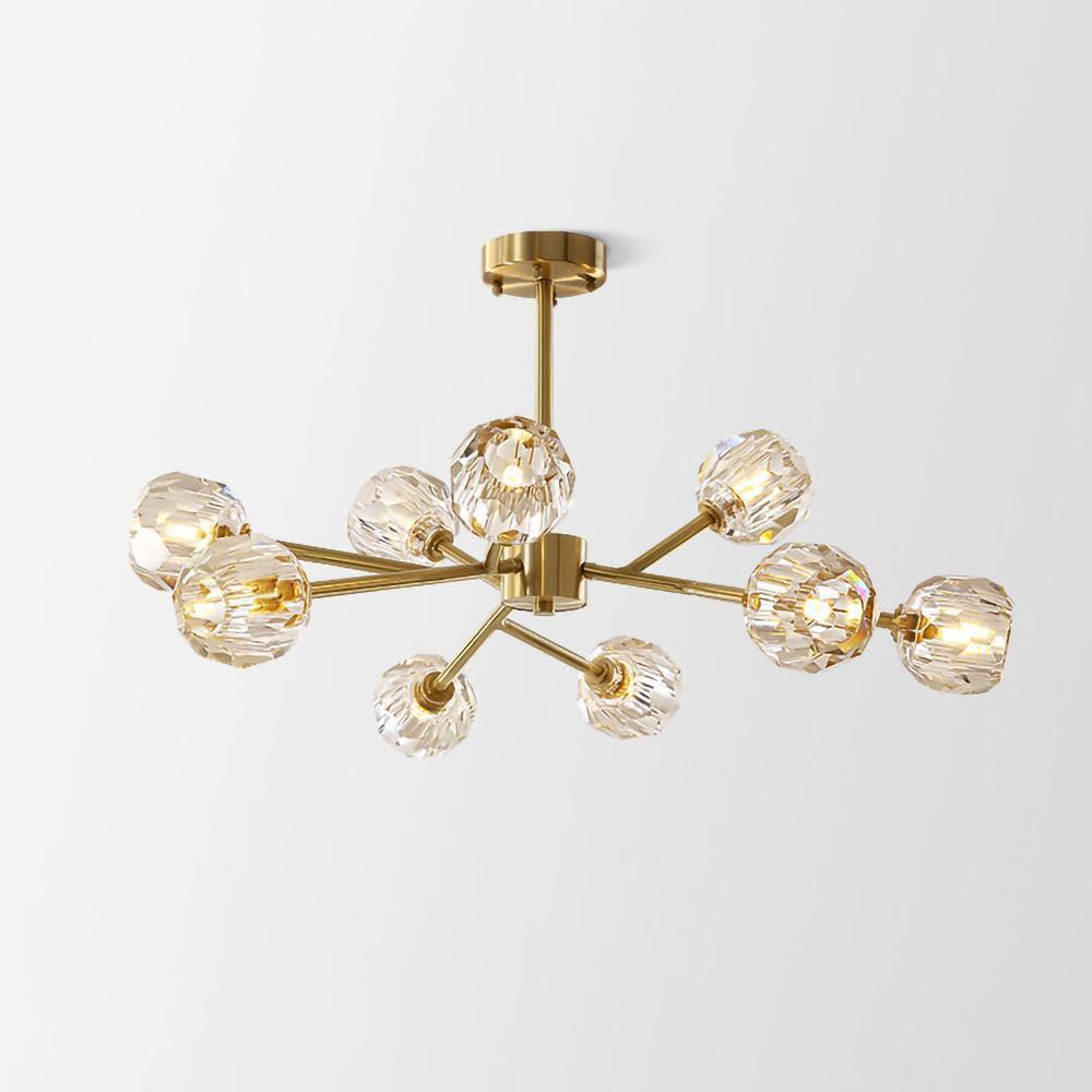 Thalyn hanglamp met kristallen bollen in messing