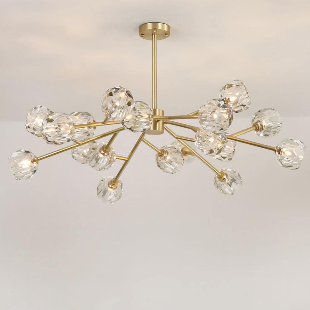 Thalyn hanglamp met kristallen bollen in messing