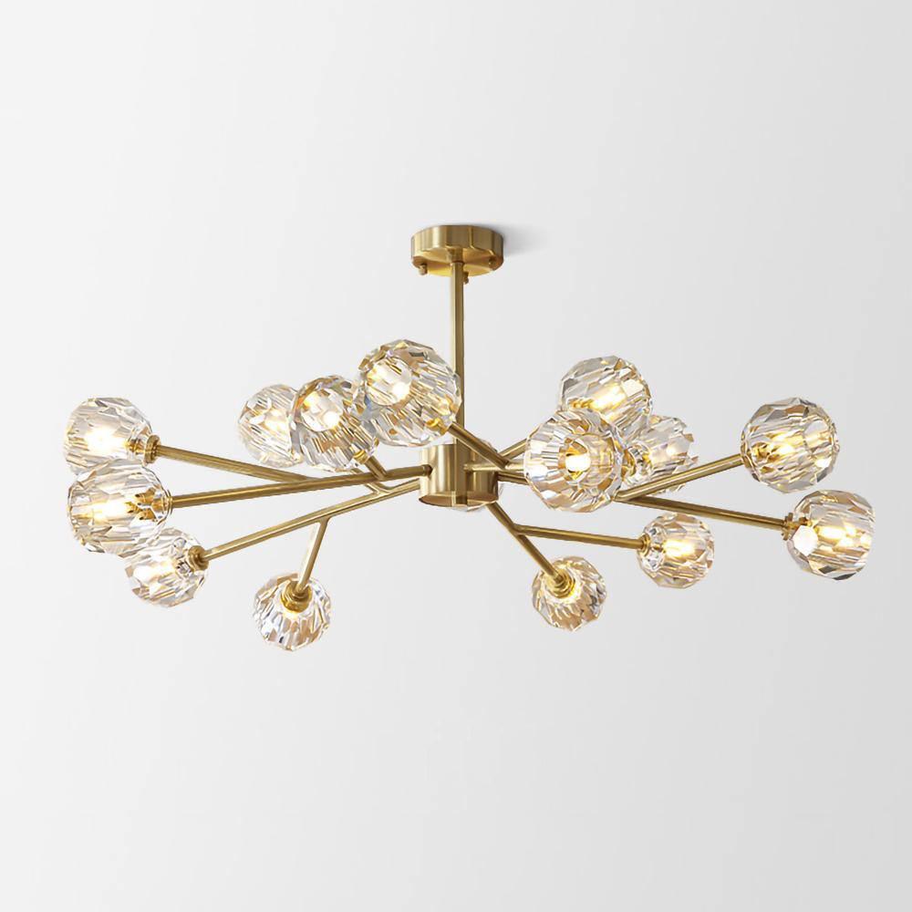 Thalyn hanglamp met kristallen bollen in messing