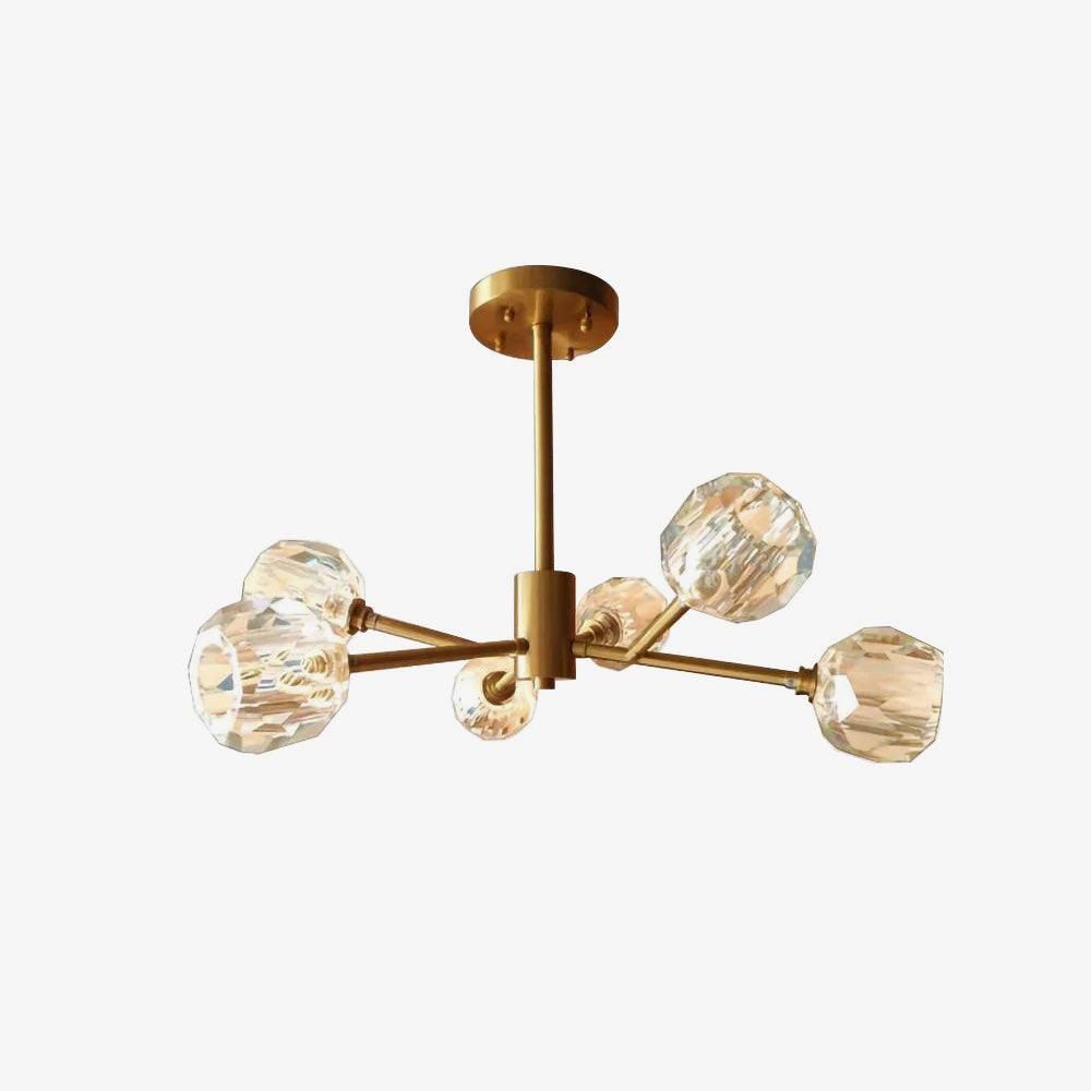 Thalyn hanglamp met kristallen bollen in messing