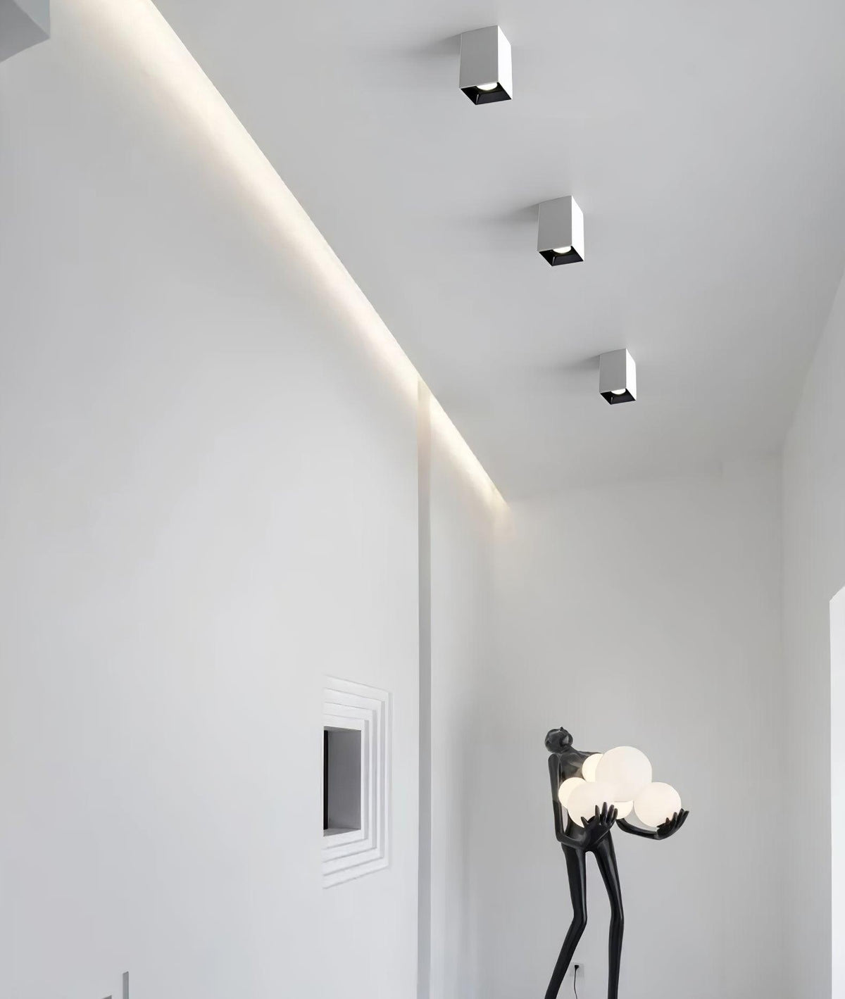 Orelaniella plafondlamp vierkant zwart spotlight