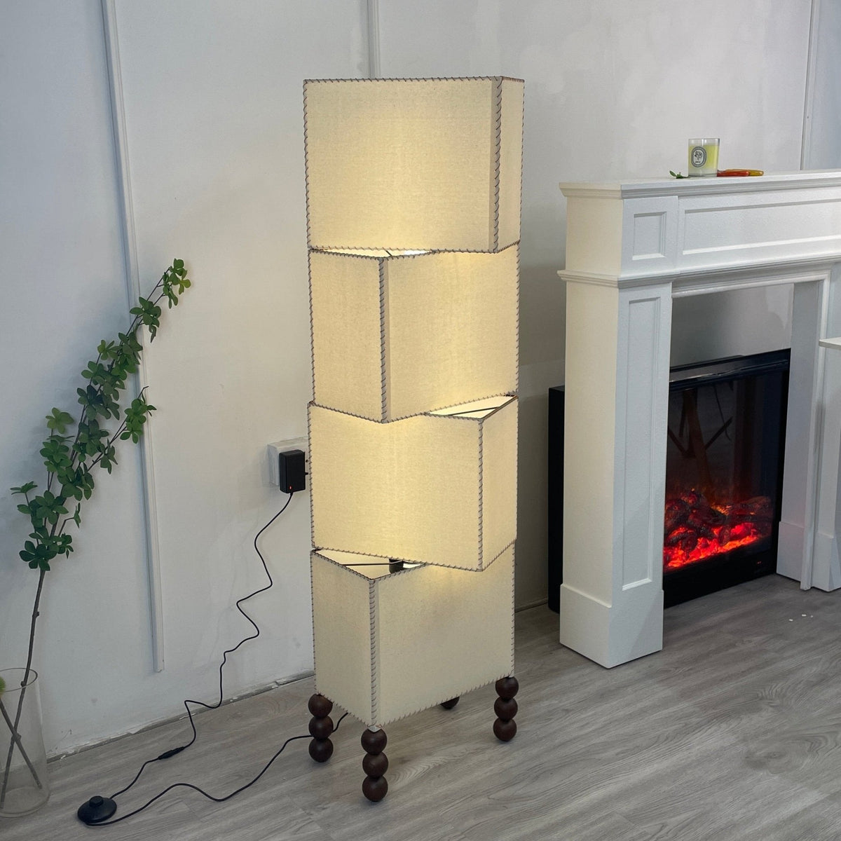 Kian Moderne vloerlamp van textiel