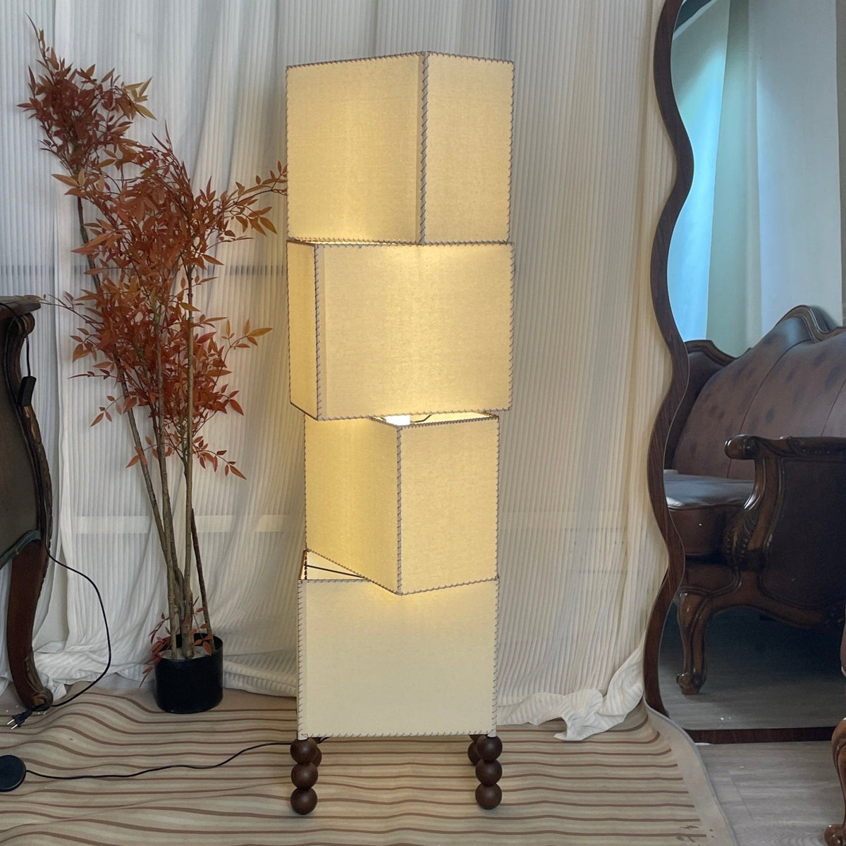 Kian Moderne vloerlamp van textiel