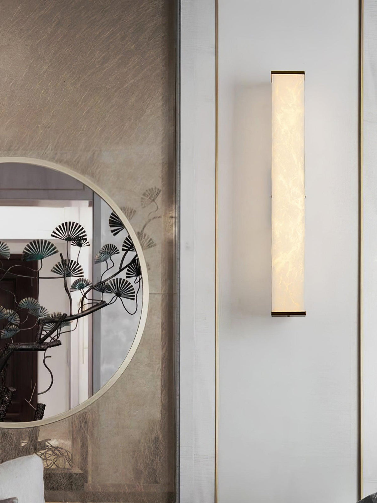 Vithaira albasten wandlamp