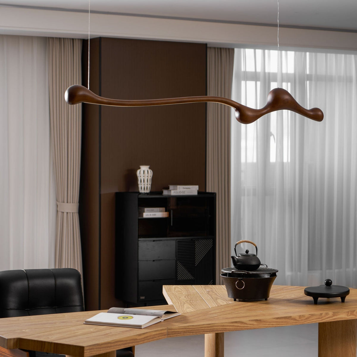 Alenor Hout Retro hanglamp