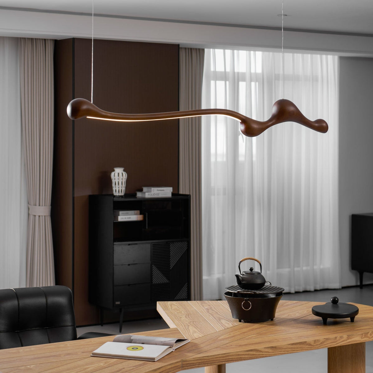 Alenor Hout Retro hanglamp