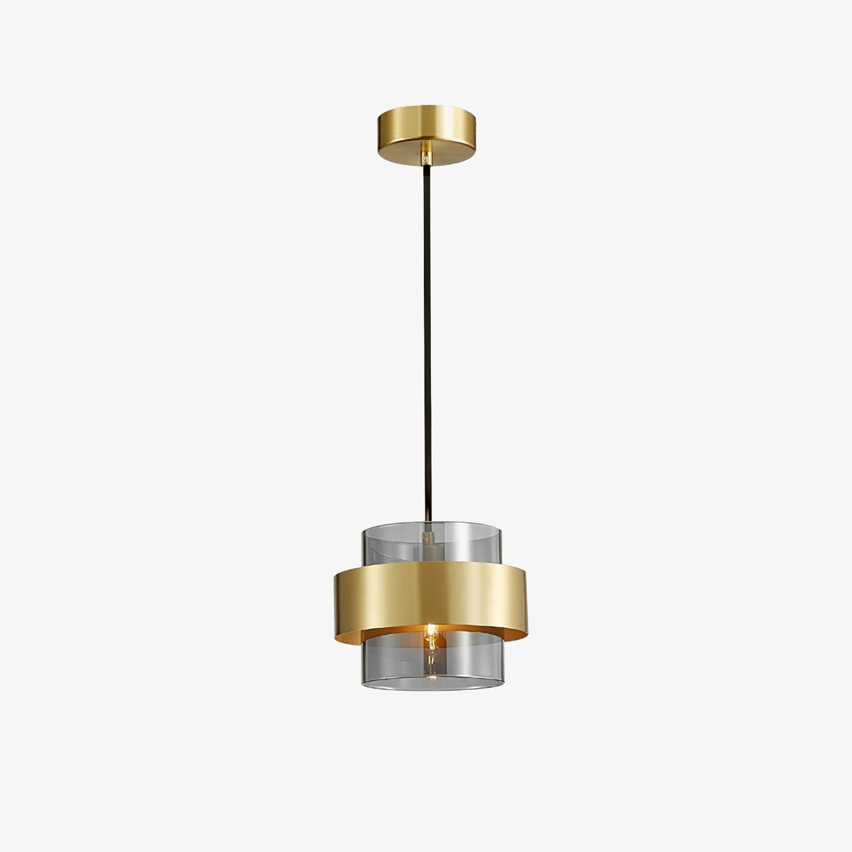 Celariella hanglamp messing cilindervormig glas modern