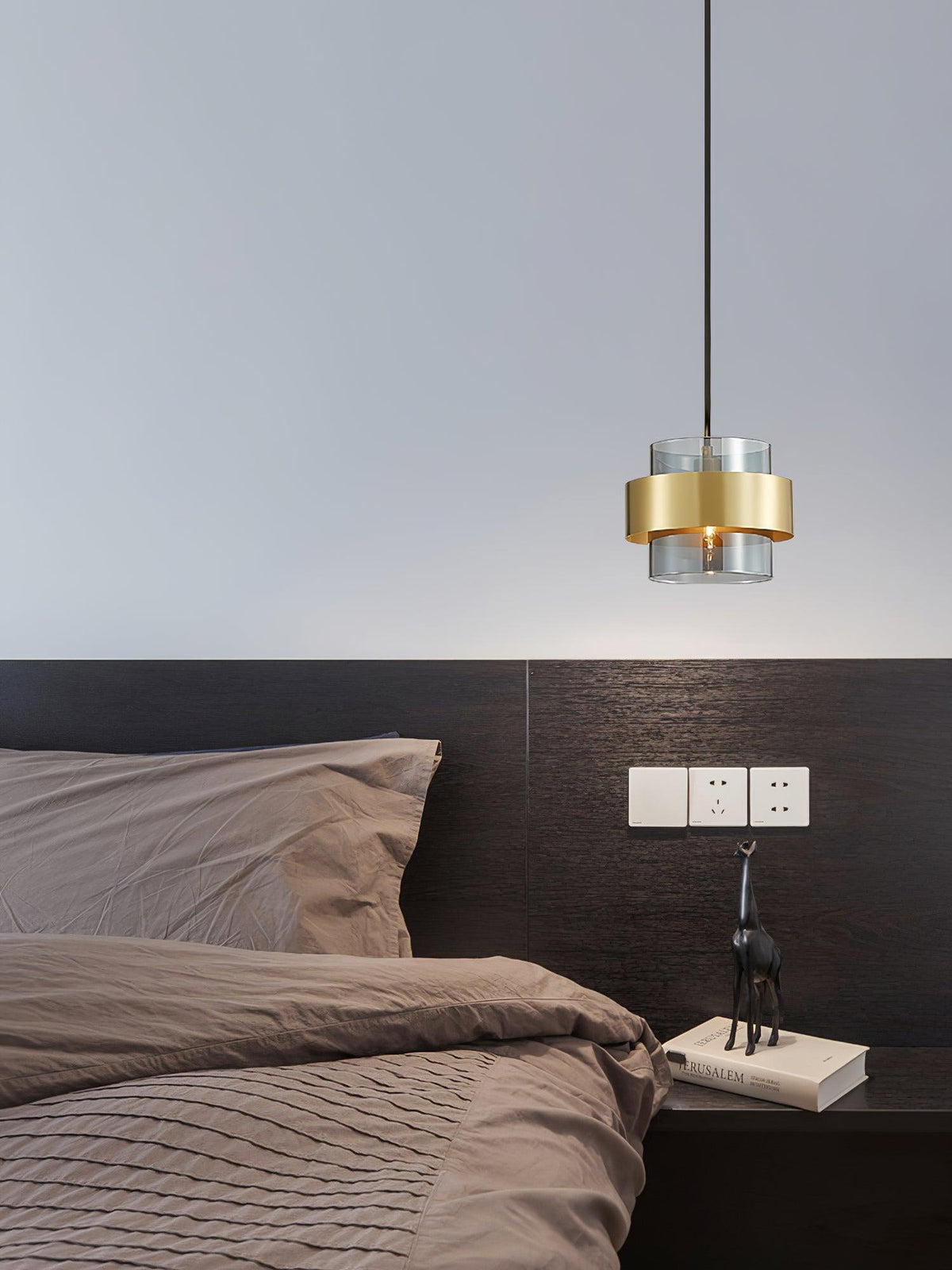 Celariella hanglamp messing cilindervormig glas modern