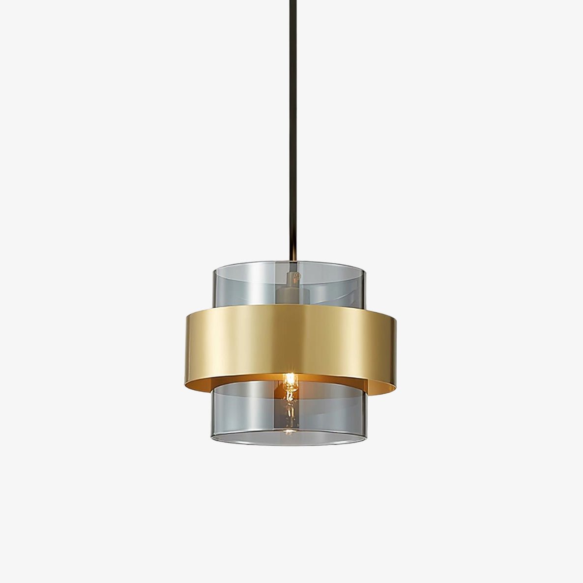 Celariella hanglamp messing cilindervormig glas modern