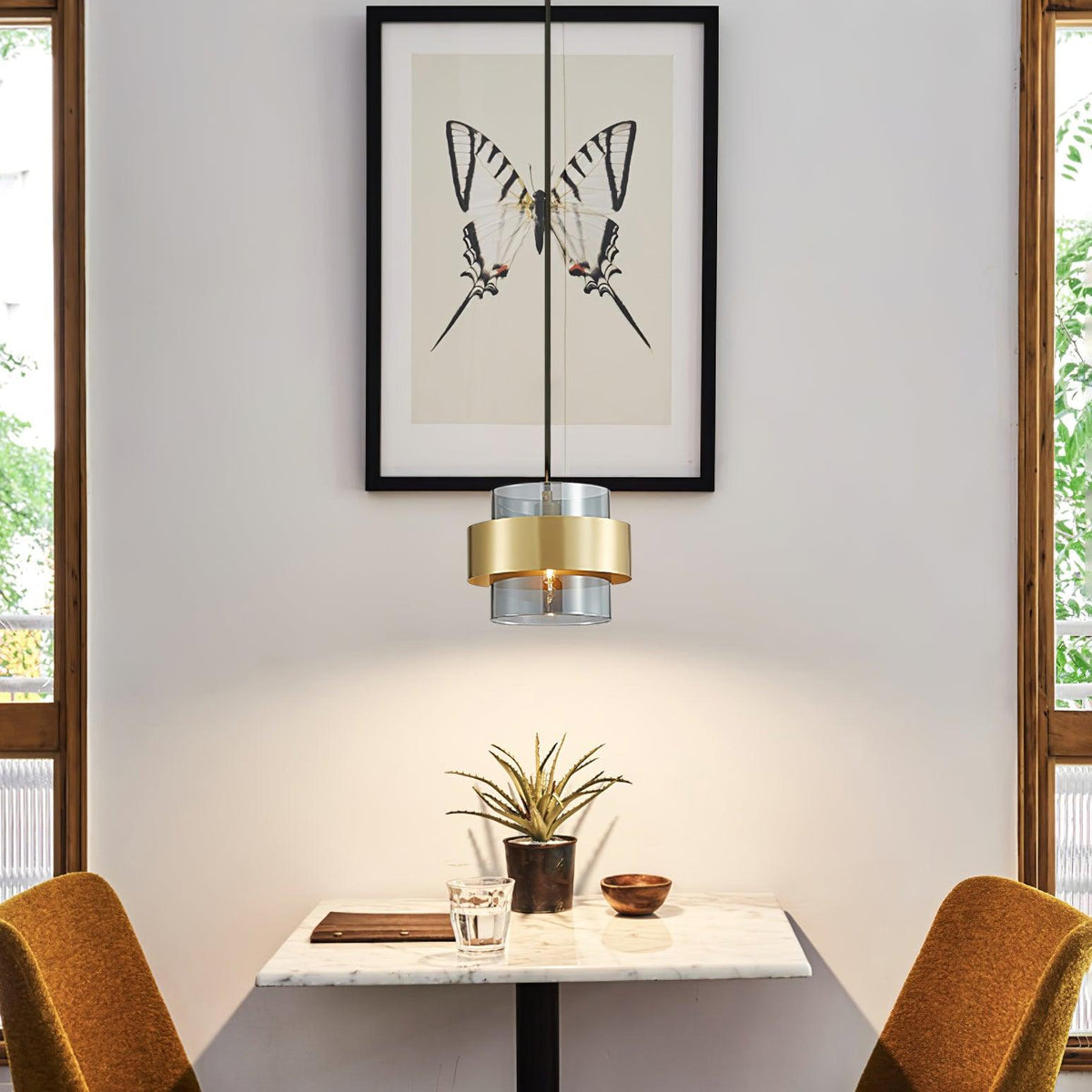 Celariella hanglamp messing cilindervormig glas modern