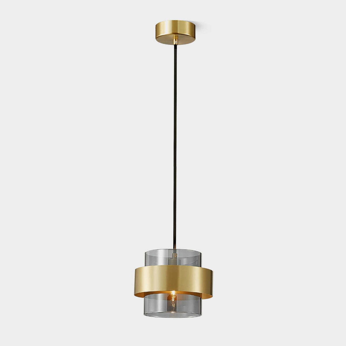 Celariella hanglamp messing cilindervormig glas modern