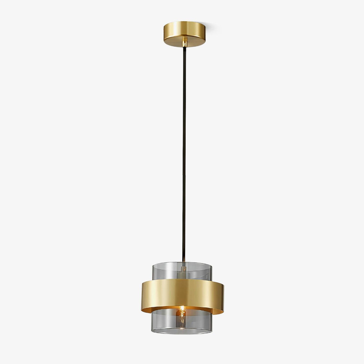 Celariella hanglamp messing cilindervormig glas modern