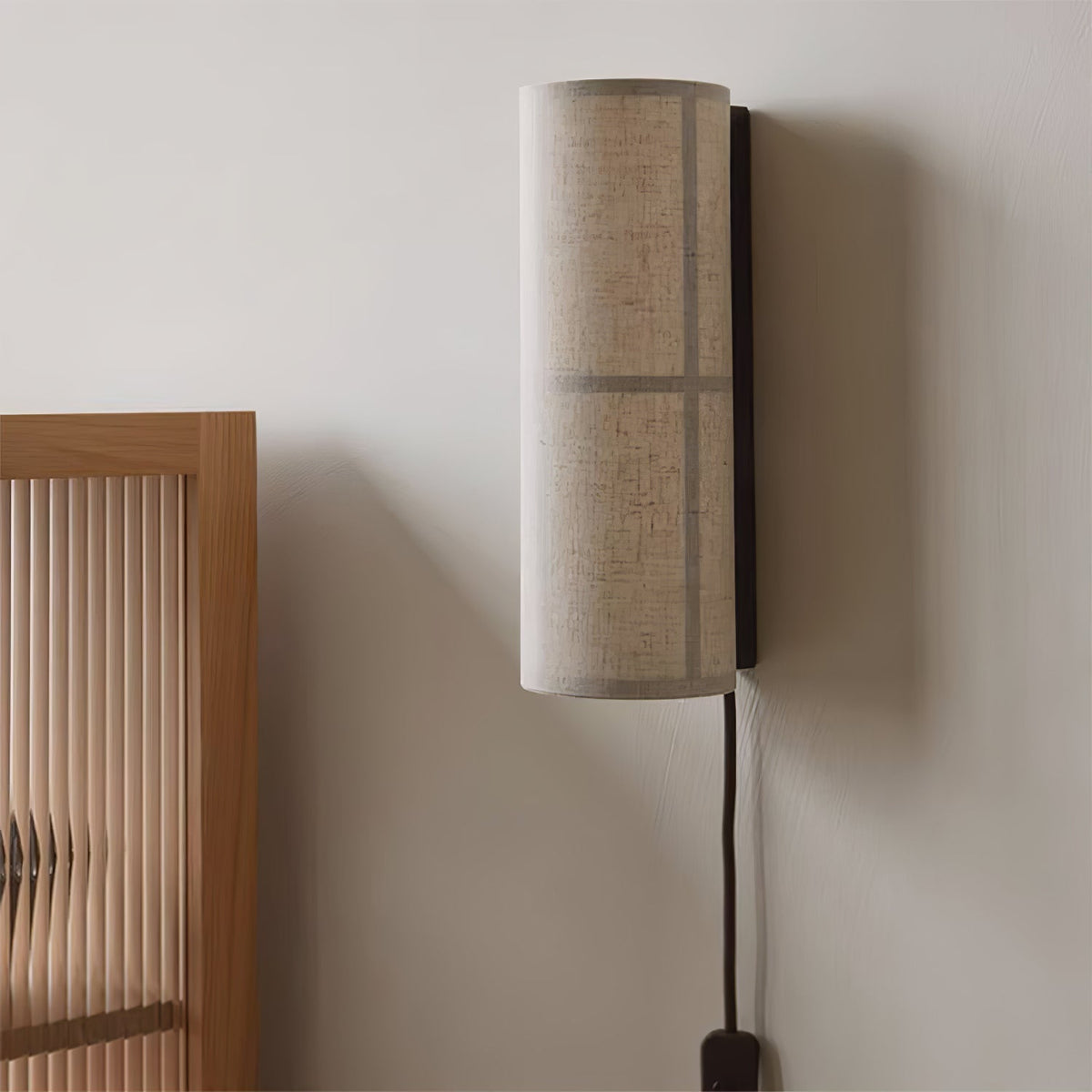 Seraniella Cylinder Noordse kunst met stekker Stof wandlamp