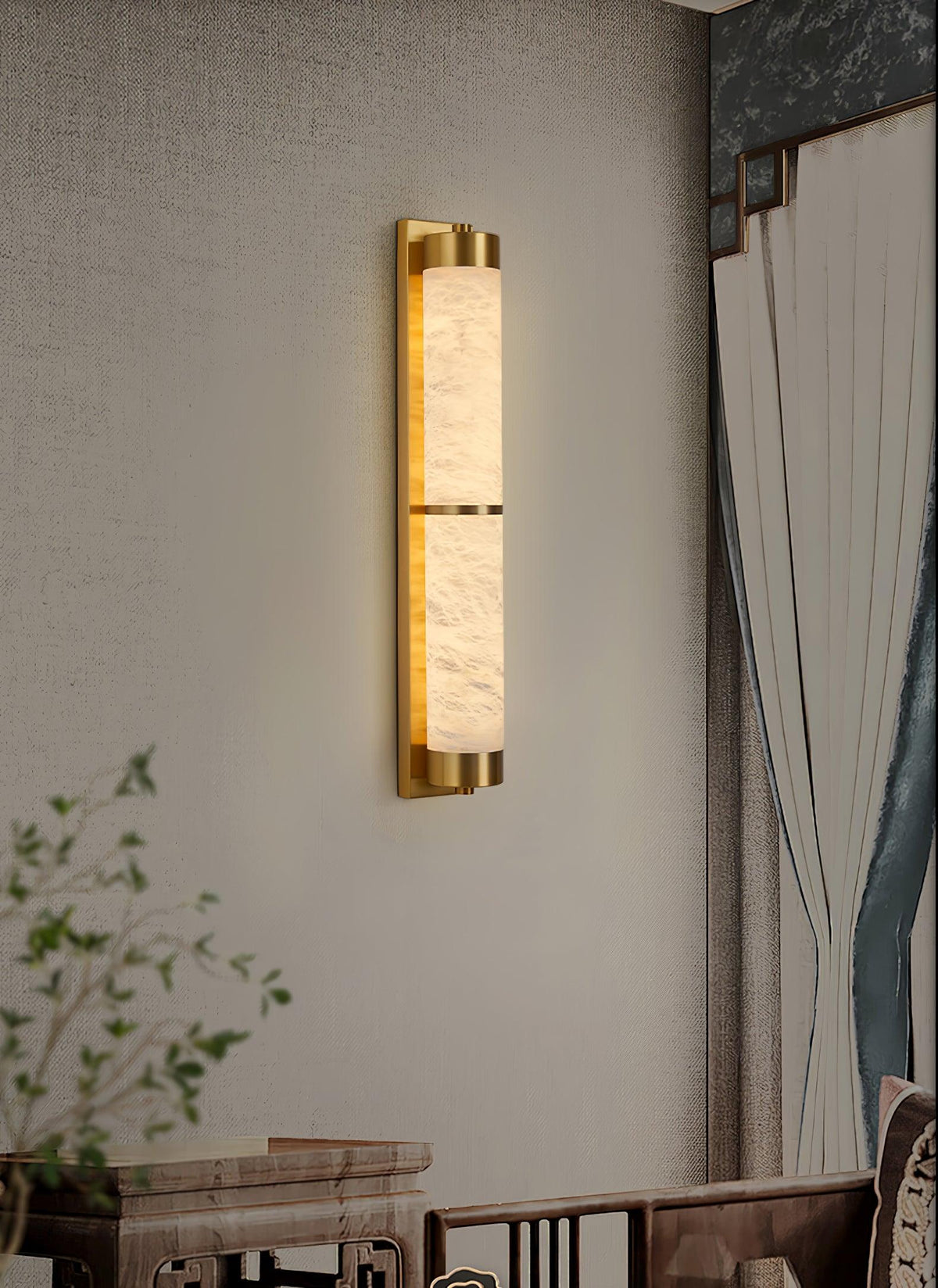 Albelise Minimalistische wandlamp van albast