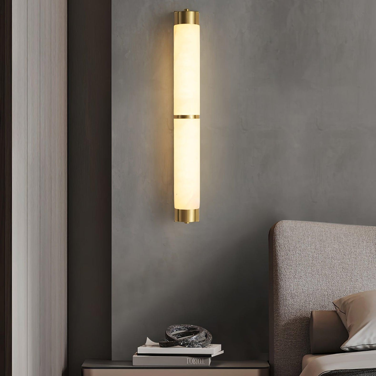 Albelise Minimalistische wandlamp van albast