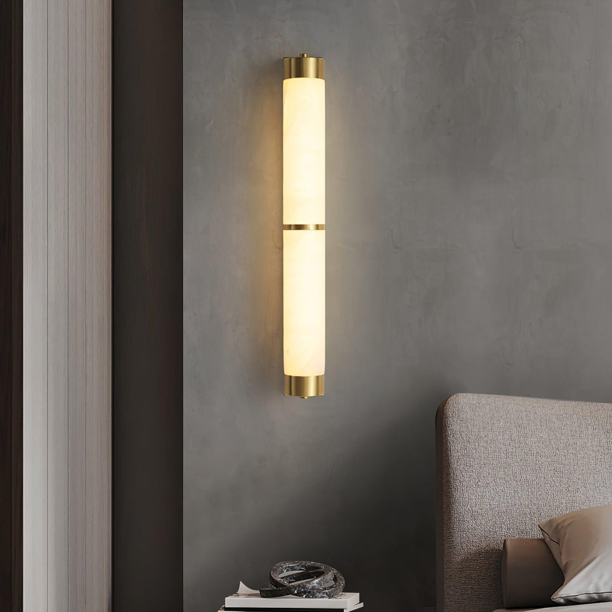 Albelise Minimalistische wandlamp van albast