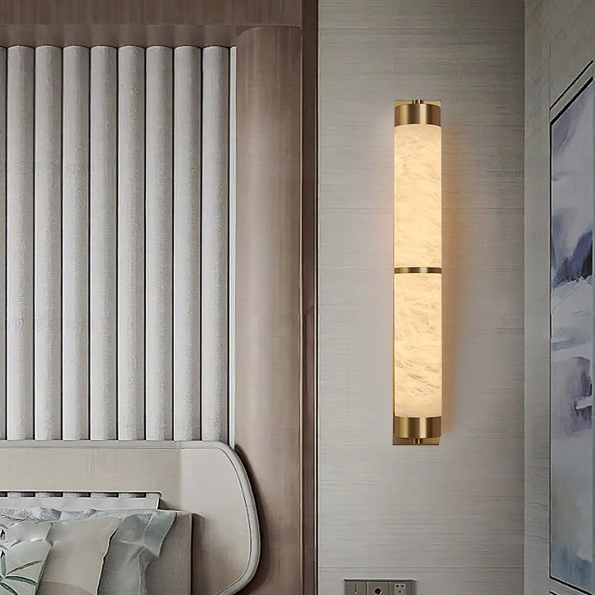 Albelise Minimalistische wandlamp van albast